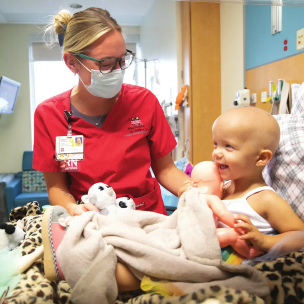 Riley nurse with cancer patient