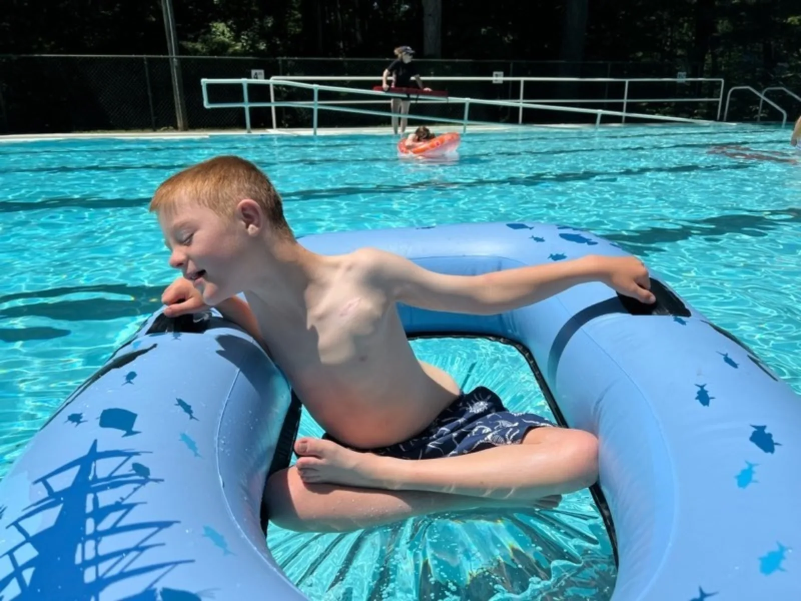 Luke in the pool