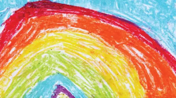 Rainbow drawing tile