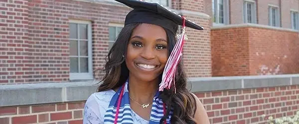 Women wearing a graduation hat