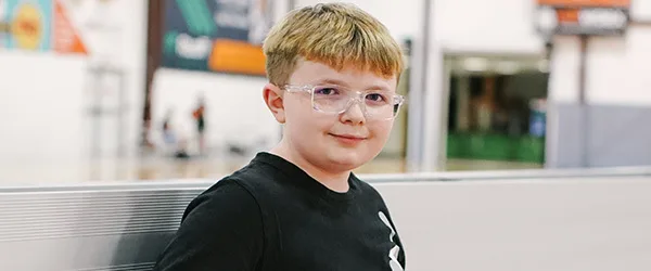 Riley kid, Jayzen Oppelt posing at photo