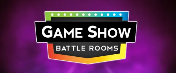 Game Show Battle Rooms logo on purple background