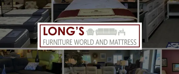 LONG'S FURNITURE WORLD AND MATTRESS (logo) with furniture and mattresses