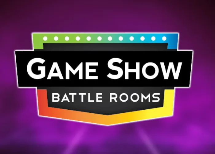 Game Show Battle Rooms logo on purple background