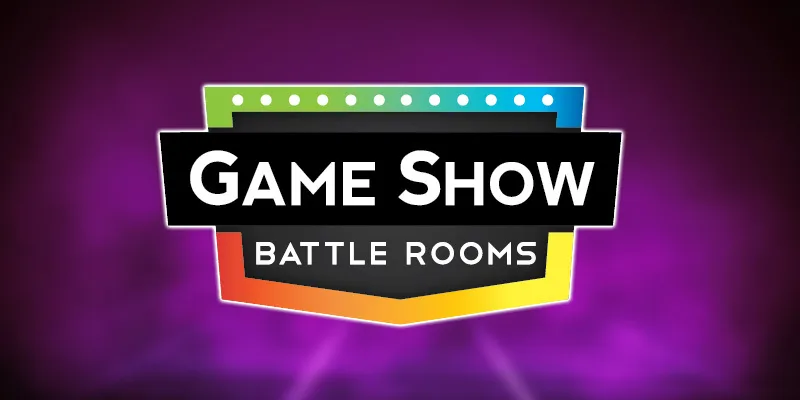 Game Show Battle Rooms logo on purple background