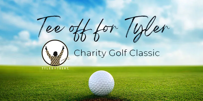 Tee off for Tyler logo with golf ball